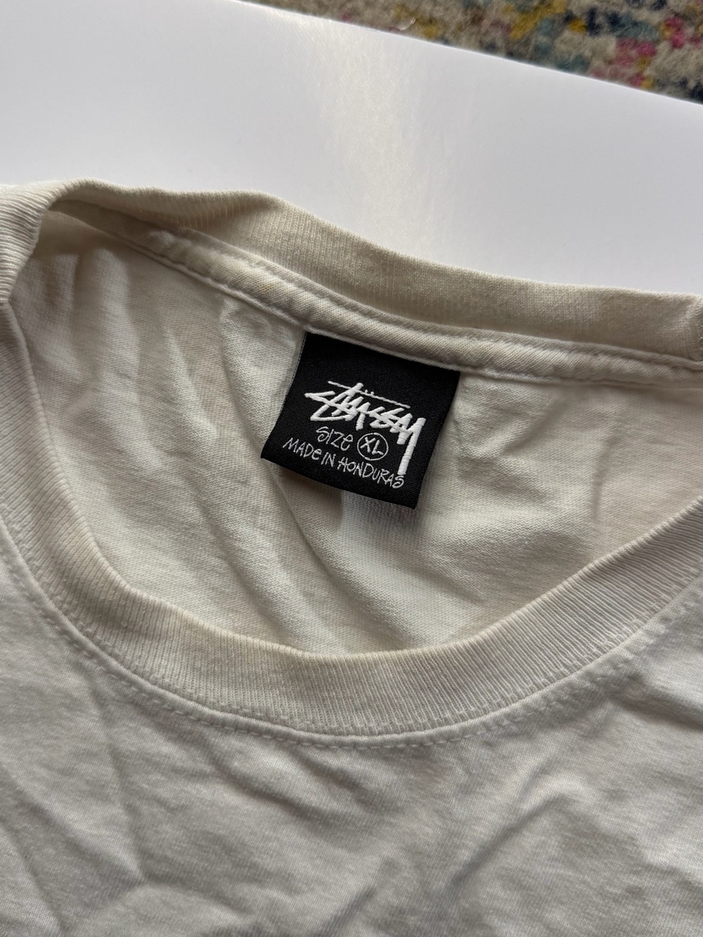 Stussy Cream Short-Sleeve Tee with Black Graphic - Picture 4 of 5